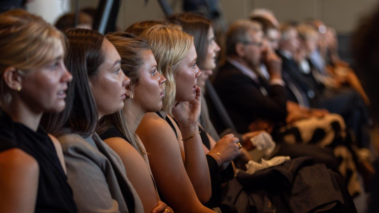 Mourners at the twilight service celebration at Adelaide Oval. Picture: Ben Clark