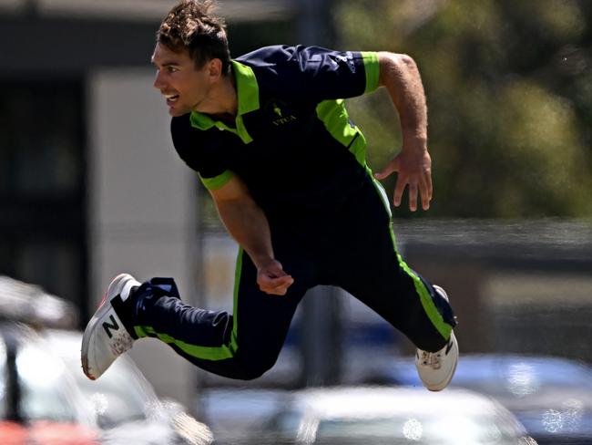 VTCAÃs Patrick Willach (Doutta Stars) during the DDCA v VTCA representative cricket match in Hallam, Sunday, Feb. 12, 2023.Picture: Andy Brownbill