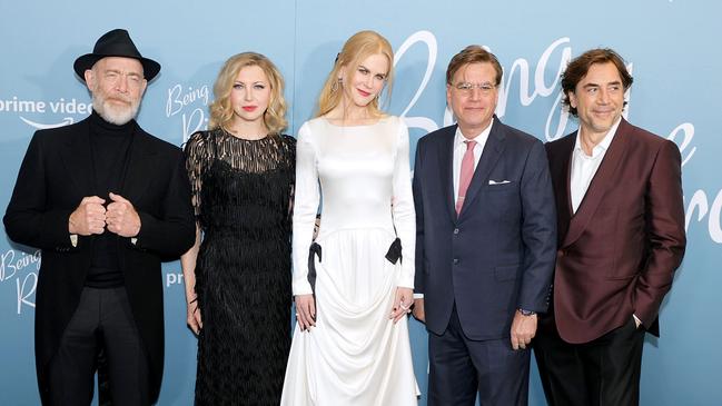 J.K. Simmons, Nina Arianda, Nicole Kidman, Aaron Sorkin, and Javier Bardem attend the Being The Ricardos New York Premiere. Picture: Michael Loccisano/Getty Images