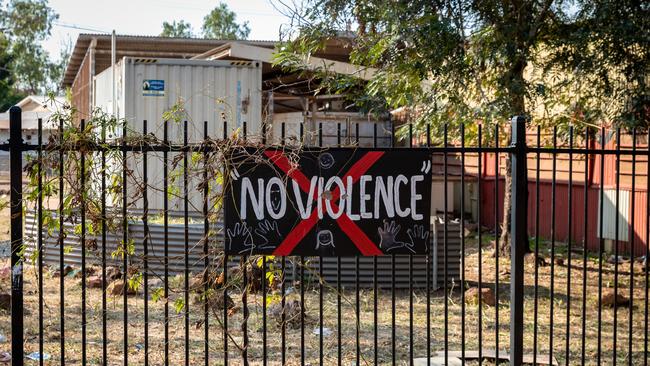 A sign outside the community shop in Wadeye, NT.