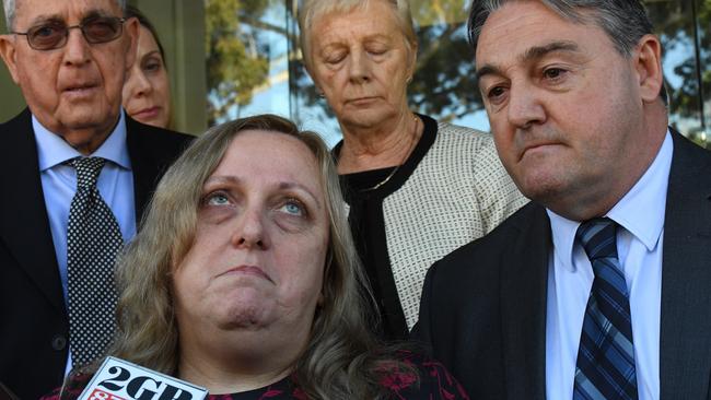 Courtney Topic’s parents spoke to media after the inquest’s conclusion. (AAP Image/Peter Rae)