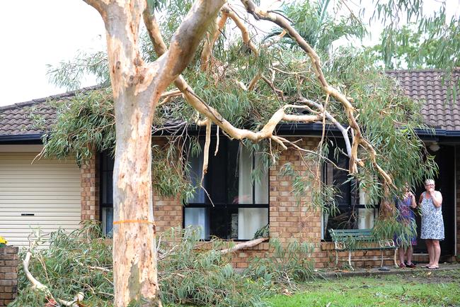 One of the homes damaged in storms at Little Mountain. Picture: John Gass