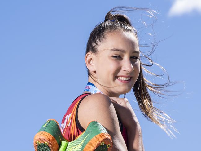 LIVERPOOL LEADER. 14 year old Emily Malakovski competes in high jump and is our Local Sports Star nominee for the week. Emily photographed today 7th September 2019 at the Ash Road sporting grounds. (AAP/Image Matthew Vasilescu)