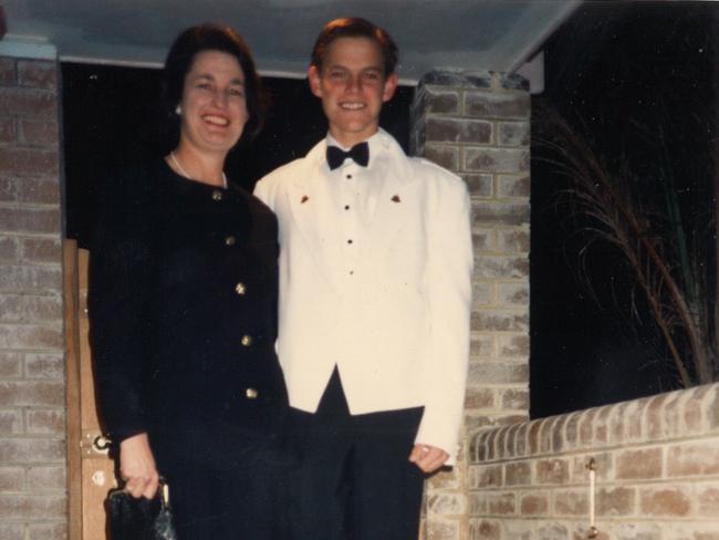 Mother and son pictured before attending the wedding of brother Kieran.