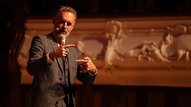 Jordan Peterson, pictured during a lecture in Auckland this week, advises young men and women to pursue traditional roles. Picture: Nick Reed