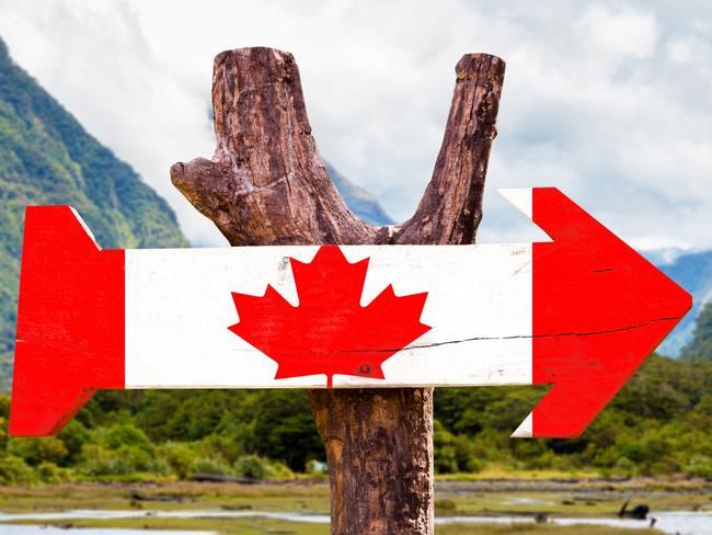 Canada wooden sign with mountains background Picture: iStock.