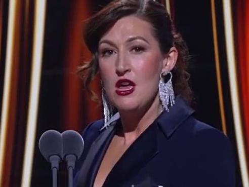 Celia Pacquola and Luke McGregor during the Logies broadcast.