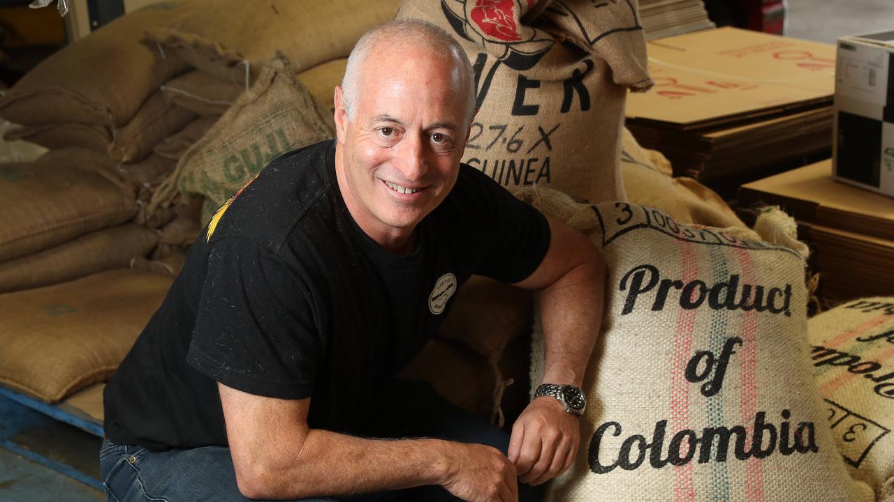 Founder of Merlo Coffee, Dean Merlo at the company’s Bowen Hills roaster. Picture: Liam Kidston