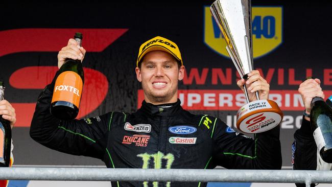 Waters celebrates after winning Race 1 of during the Townsville SuperSprint. Picture: Getty Images