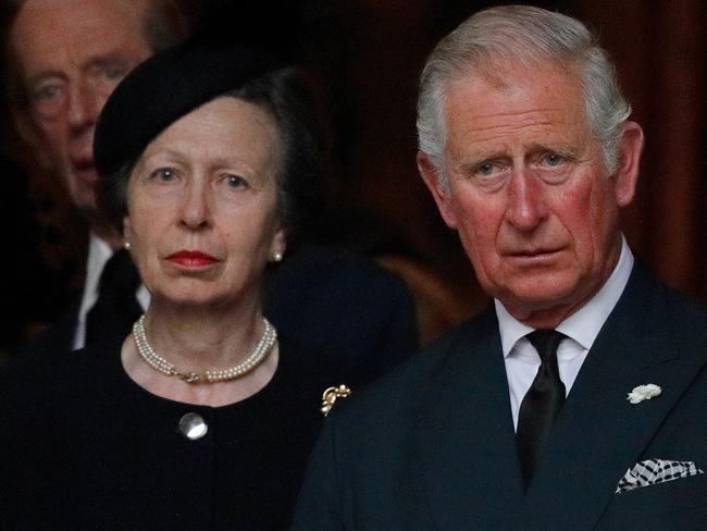 Princess Anne and Prince Charles will walk together as Prince Philip’s body is transported. Picture: Getty Images