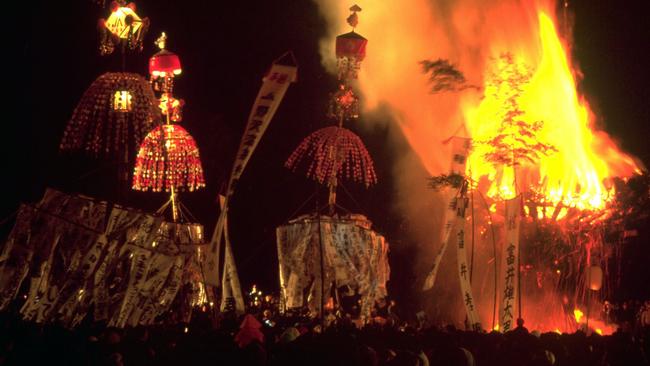 Dosojin Fire Festival in Nozawa.