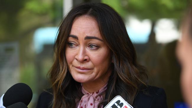 Michelle Bridges outside a Sydney court in February this year. Picture: AAP Image/Joel Carrett.