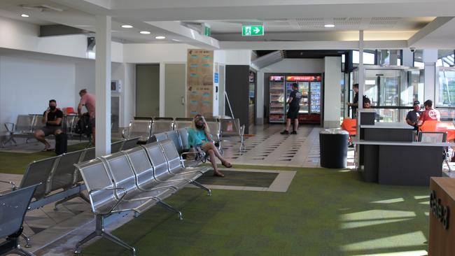 The kiosk is now located at the flight boarding wait area.