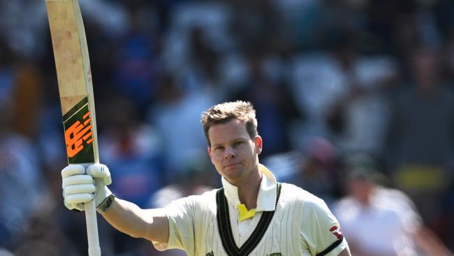 Steve Smith celebrates his 31st Test century.