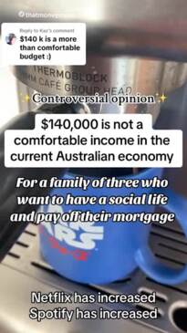 Aussie mum says $140000 is not enough to for a family of three