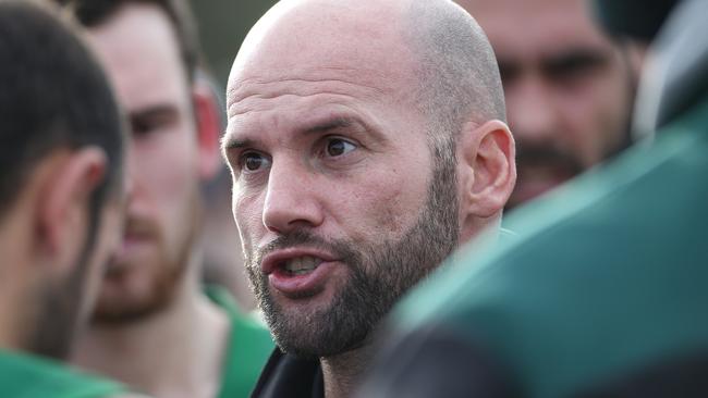 Greenvale coach Paul Chapman calls the shots. Picture: Hamish Blair