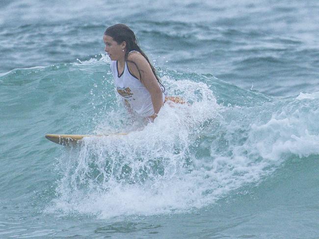Early Saturday heats of The Burleigh Heads Boardriders Single Fin Festival. Picture: Glenn Campbell