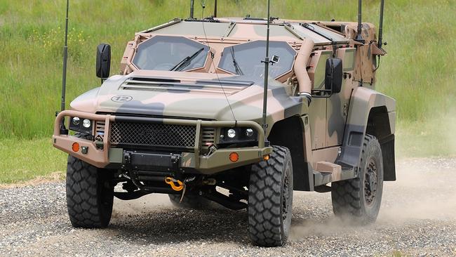 The problem with the Hawkei tactical vehicles was discovered by the French-owned manufacturer Thales Australia on Friday and is understood to affect stopping power under extreme conditions. Picture: Thales