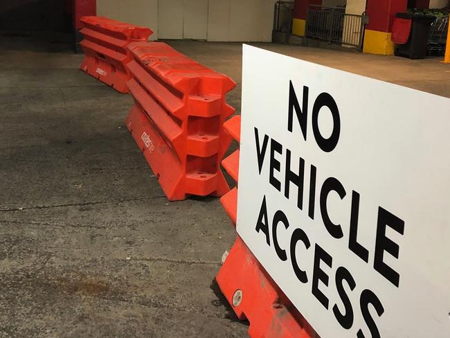 Work to rectify structural issues in sections of the Westpoint Blacktown carpark has been in place since August 2018. Picture: Kate Lockley