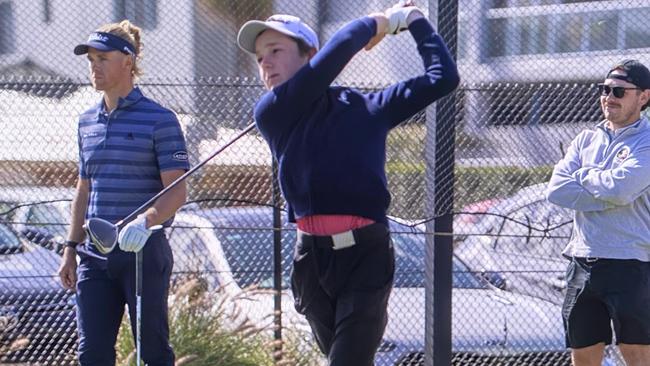 Sam Cascio teeing off at Wollongong Golf Club. Photo: Contributed