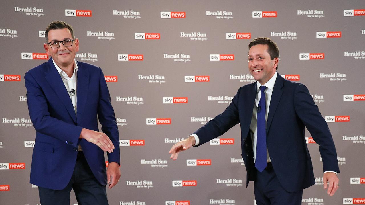 Victorian State Election People’s Forum with Victorian Premier Daniel Andrews and Opposition Leader Matthew Guy in Box Hill, Melbourne. Picture: Ian Currie