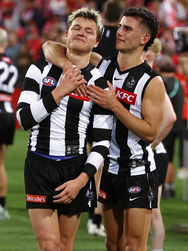 Ginnivan (L) almost took Collingwood to a Grand Final in his first full season as a Pie. Picture by Michael Klein