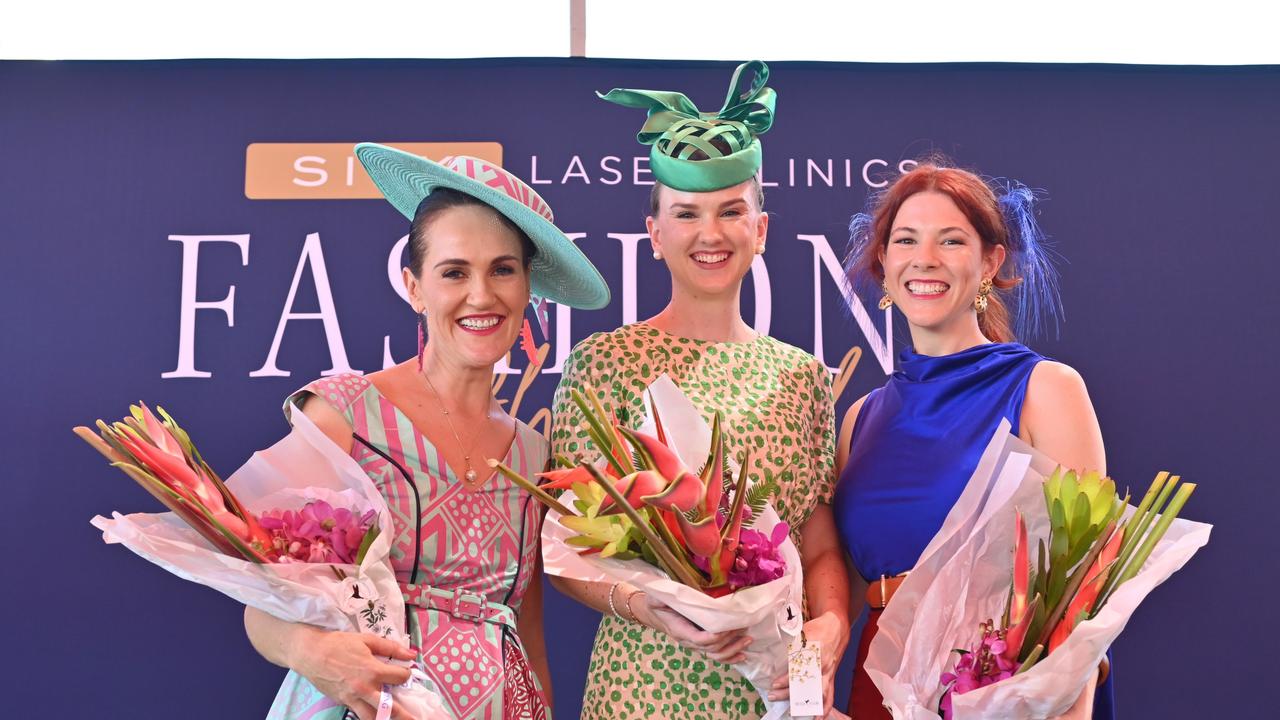 The 2021 Darwin Cup Fashions on the Field judges. Picture: Julianne Osborne