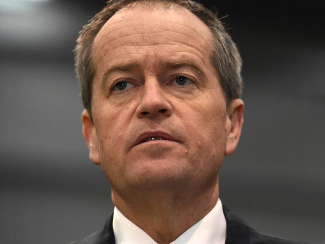 Federal Labor leader Bill Shorten visits a wind turbine manufacturer Vestas in Dandenong South, Victoria. Picture: Nicole Garmston