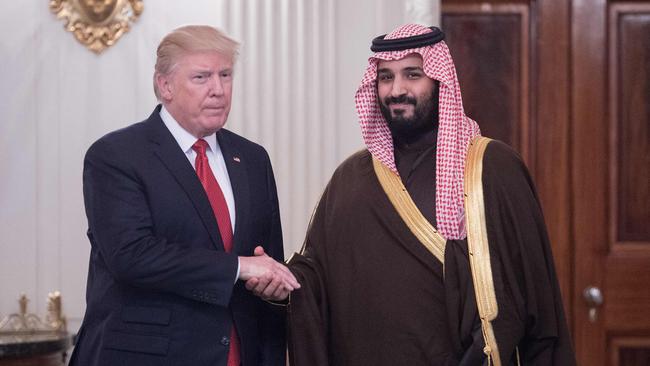 Trump and Mohammed bin Salman. Picture: AFP/Nicholas Kamm