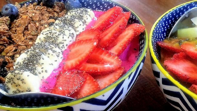 Nice and fruity: the pitaya bowl from Naked Bare Bowls.