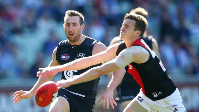 Former Carlton star Brock McLean (L) played a handful of games with Reid – but it was enough to know the talent on offer. Pic: Michael Klein