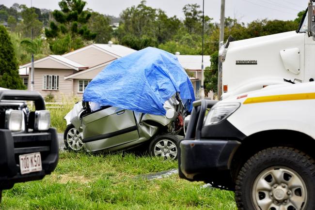 ROADWORKS TRAGEDY: A woman was killed in a traffic crash at Hatton Vale yesterday. Picture: Claudia Baxter