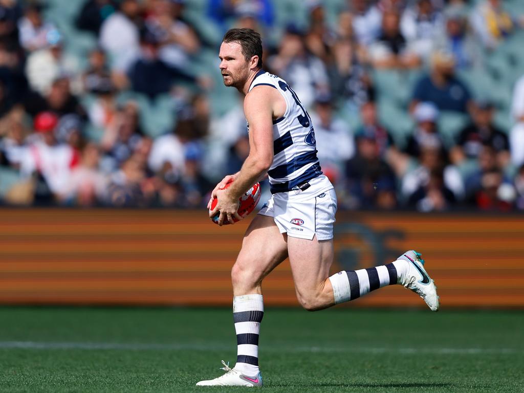 Patrick Dangerfield in action for Geelong. (Photo by Dylan Burns/AFL Photos via Getty Images)