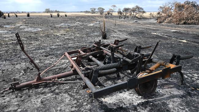 Kangaroo Island farmer Rick Morris' property on Kangaroo Island was burnt in January. Picture: Peter Parks / AFP