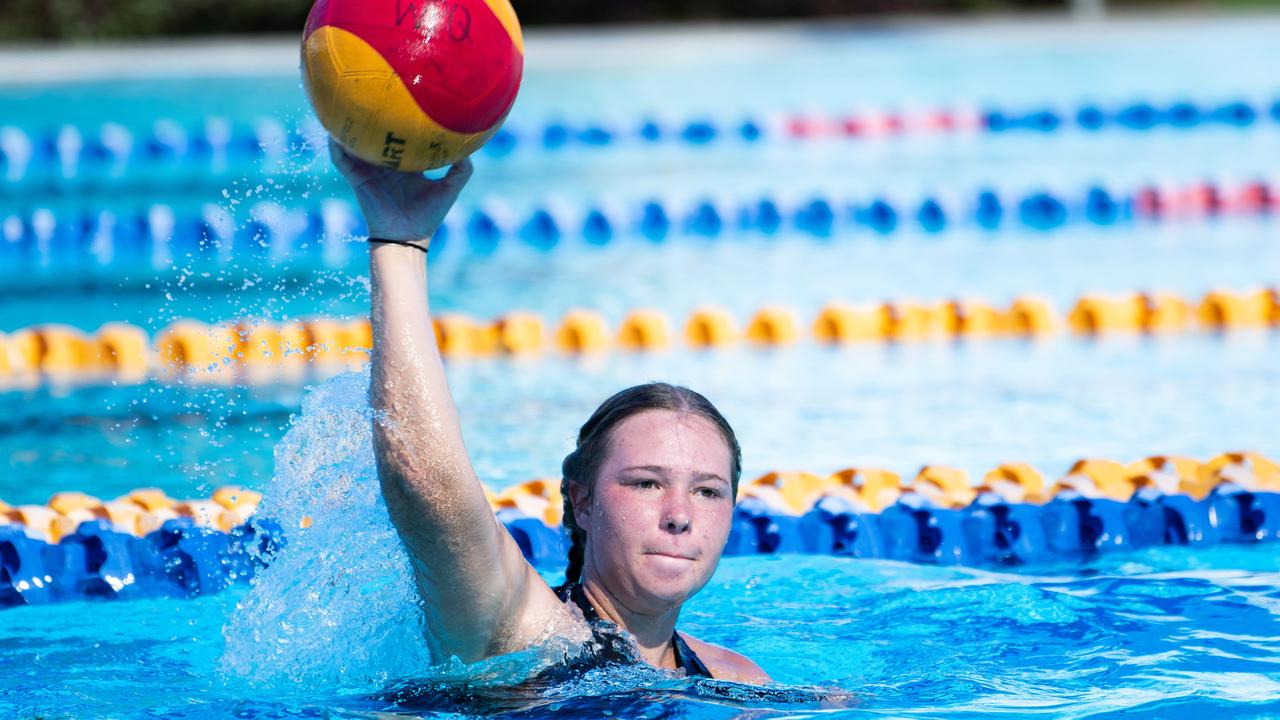 Thea Sorenson during a training session at the Woree pool in the lead up to the Water Polo Queensland Country Championships. Picture: Emily Barker