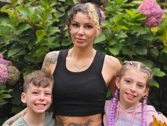 Single mum Kyra Mayfield with her children Amani and Jye. She is hoping a Good Samaritan will help her achieve her dream of building a home in the housing crisis. Picture: Supplied