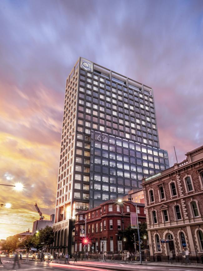 The QT Hotel on Currie street was given approval on 23 may 2019. Supplied: Katie Gleeson Look Both Ways