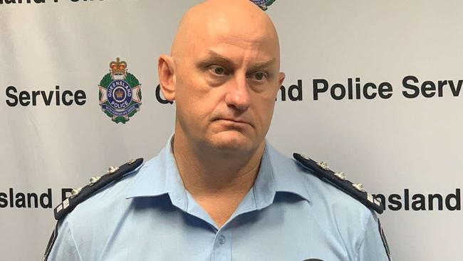 Acting Inspector Anthony Cowan speaks about the fatal crash in Mirani on Saturday night that took the life of a young father. Picture: Lillian Watkins