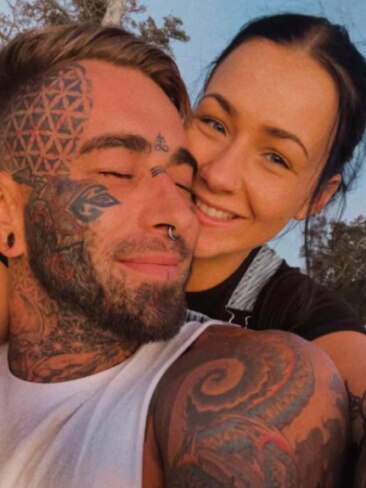 She declared her boyfriend "had all intentions of coming home to his family" on Tuesday following a trip to add more tattoos to his body. Picture: Supplied
