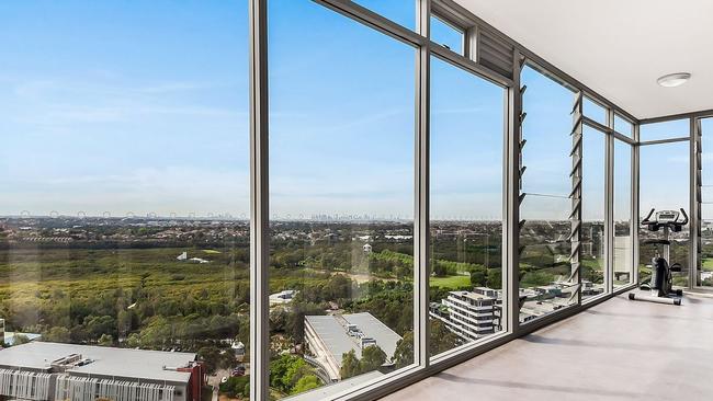 Views from an Opal Tower apartment when they were being sold last year before the building opened.