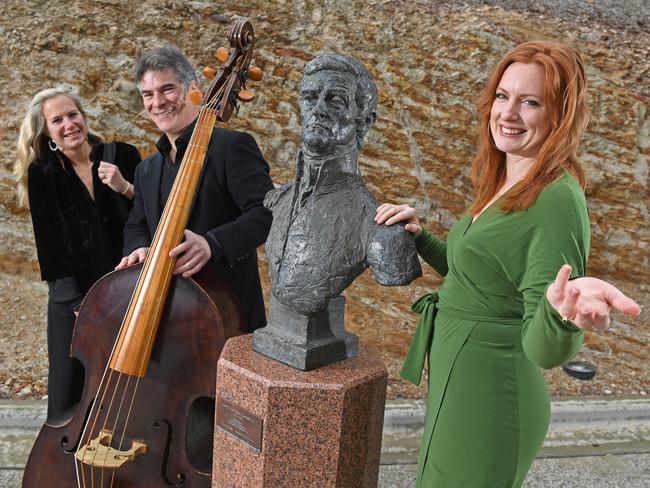 07/08/20 - Adelaide Baroque members Double bass player Rob Nairne,violist Heidi von Bernewitz and Saprano Bethany Hill, will perform Music of the Ships, which includes a work composed by explorer Matthew Flinders.Picture: Tom Huntley