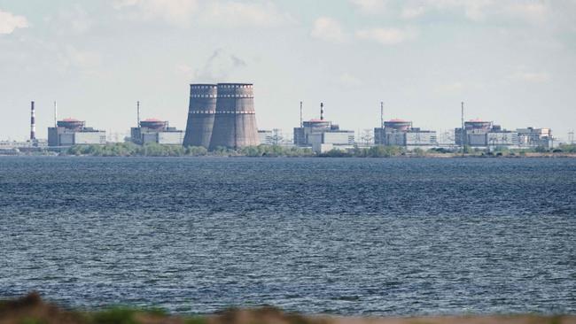 The Zaporizhzhia nuclear power plant, situated in the Russian-controlled area of Enerhodar, seen from Nikopol. Picture: AFP