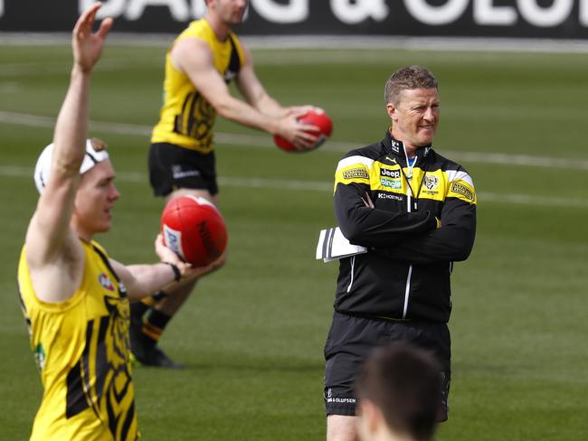 Richmond training. coach Damien Hardwick . Pic: Michael Klein