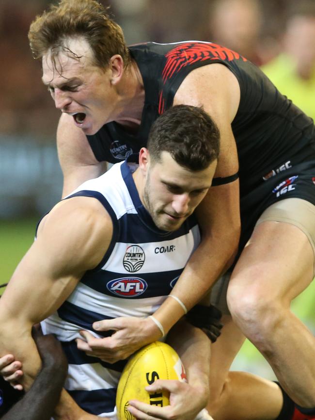 The Cats and the Bombers have had a win before a ball is kicked in anger for the 2018 season. Picture: AAP