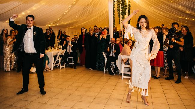 Louise Emanuel and Bradley Anderson having fun on the dance floor. Picture: Amanda Hamilton (Peppermint Photography)