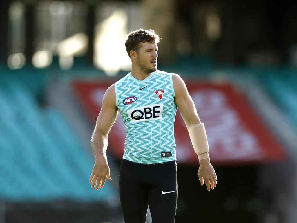 Luke Parker during the Sydney Swans training session at the SCG on May 8, 2024. Photo by Phil Hillyard

(Image Supplied for Editorial Use only - **NO ON SALES** - Â©Phil Hillyard )
