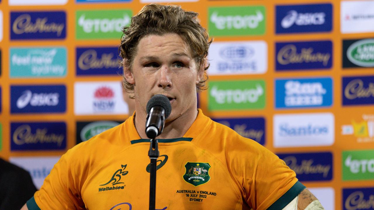 SYDNEY, AUSTRALIA - JULY 16: Michael Hooper of the Wallabies during game three of the International Test match series between the Australia Wallabies and England at the Sydney Cricket Ground on July 16, 2022 in Sydney, Australia. (Photo by May Bailey/Getty Images)