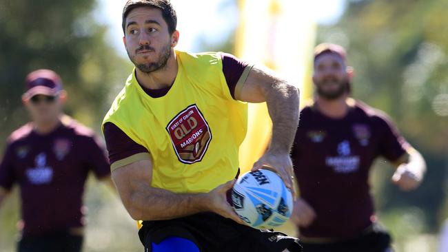 Ben Hunt trains with the Maroons. Picture: Adam Head