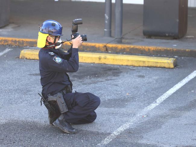 A police investigator at the scene of the fire. Picture: Peter Wallis