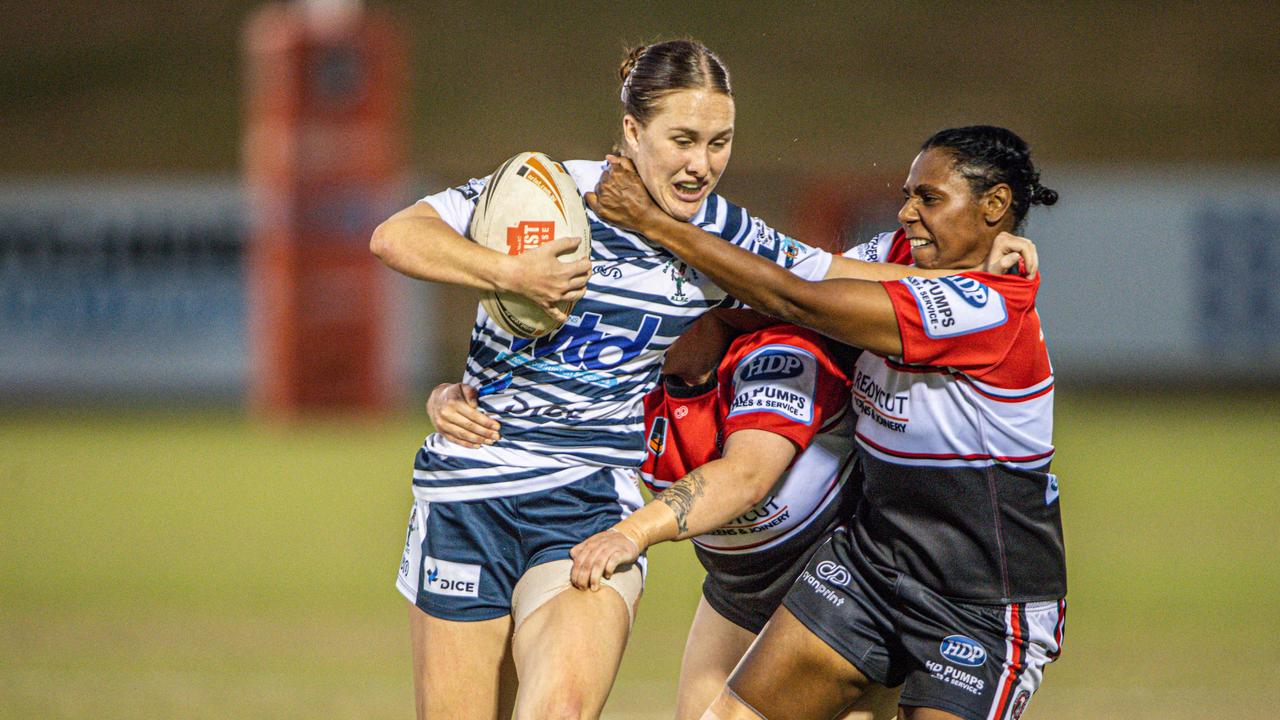 Jacinda Summers of the Darwin Brothers against the Litchfield Bears in the 2023 NRL NT prelim final. Picture: Pema Tamang Pakhrin